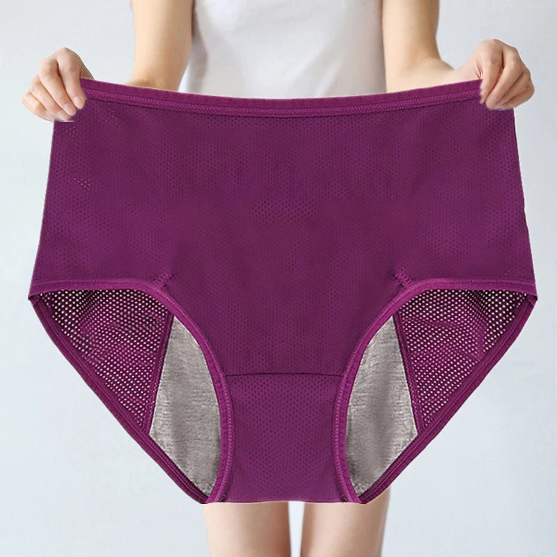 1pcs Women's Physiological Briefs Girl Menstrual Panties Ladies Period Leak Proof Panty Mid Waist Ice Silk Underwear