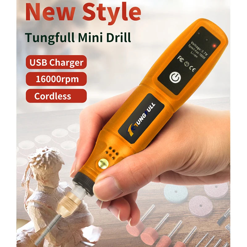 Mini Wireless Drill Rechargeable Polishing Machine DIY Mini Rotary Tool USB Engraving Tool Dremel Tool Mini Engravin Machine