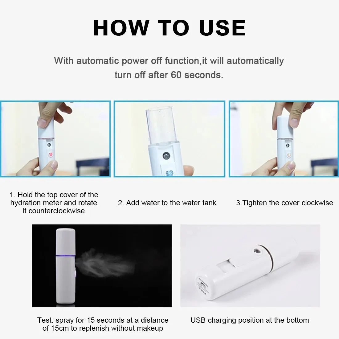 1PCS/3PCS 20ml Face Steamer Air Humidifier Facial Sprayer Nebulizer Hydrating Anti-aging Nano Wrinkle Women Beauty Skin Care