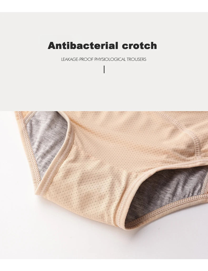 1pcs Women's Physiological Briefs Girl Menstrual Panties Ladies Period Leak Proof Panty Mid Waist Ice Silk Underwear